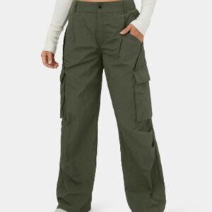 High Waisted Green Cargo Pants